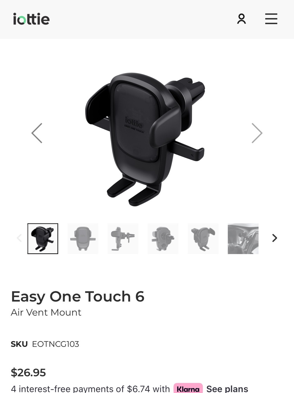 iOttie One Touch 6  Car Air Vent Phone Mount